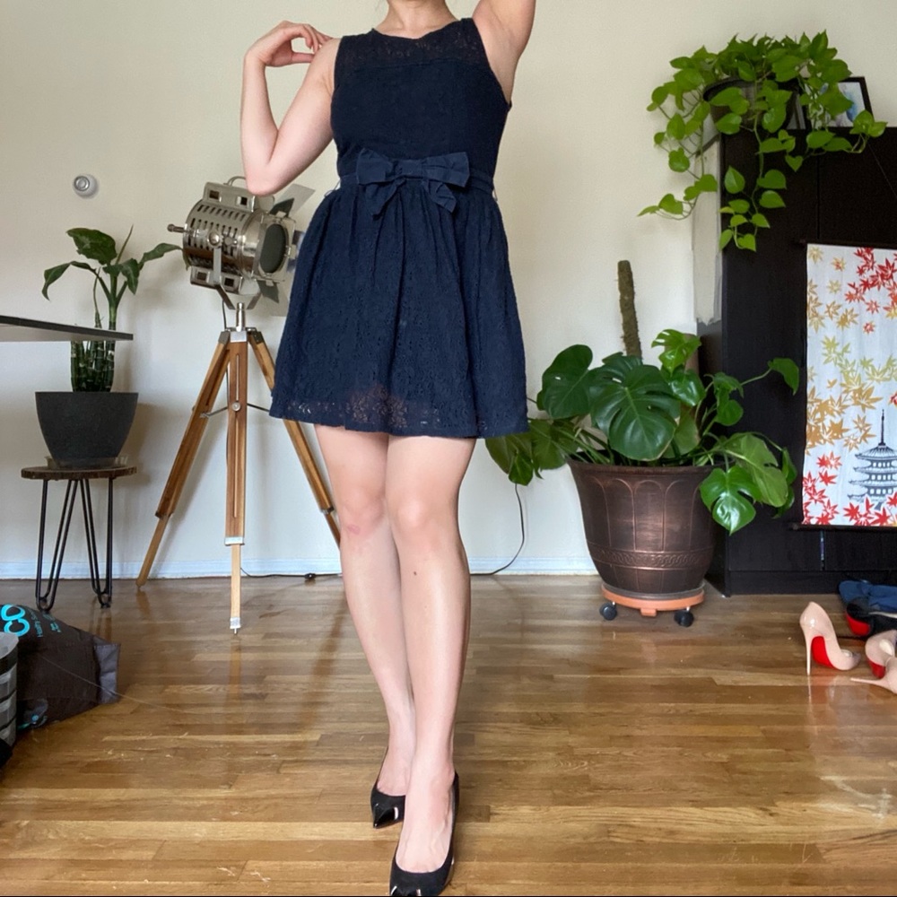 Abercrombie and Fitch Lace Navy Sun Dress